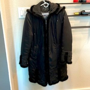 Winter coat with mink sidings